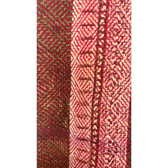 Kantha Jacket Vintage Handmade in Maroon & Pink Diamond Weave - Picture 5 of 5